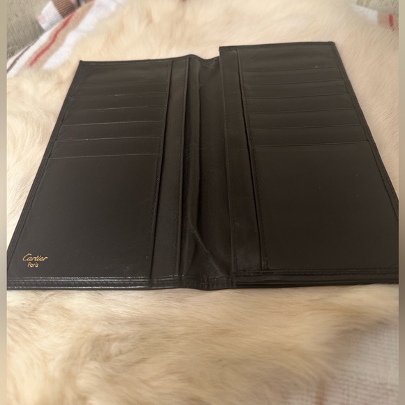 Vintage Cartier Long Black Leather Wallet - Picture 3 of 7